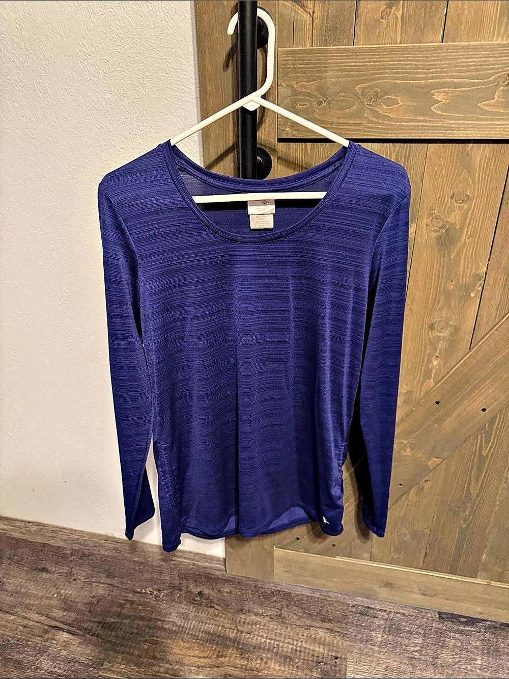 Danskin Now Ruched Long Sleeve Active Top Purple large